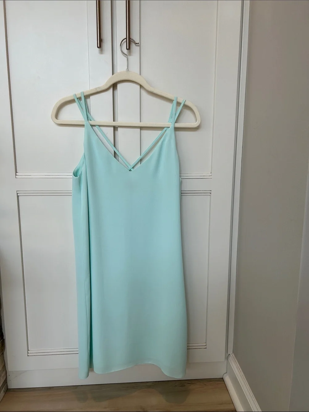 Topshop Mint Aqua Double-Strap Slip Dress